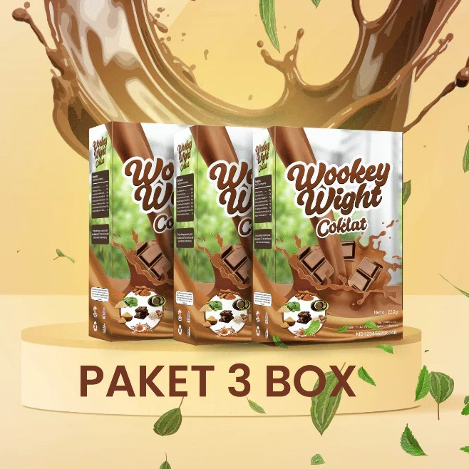 

PAKET MURAH!!! 3 BOX Wookey Weight - Susu Penambah Berat Badan Rasa Coklat Chocolate 3 Paket