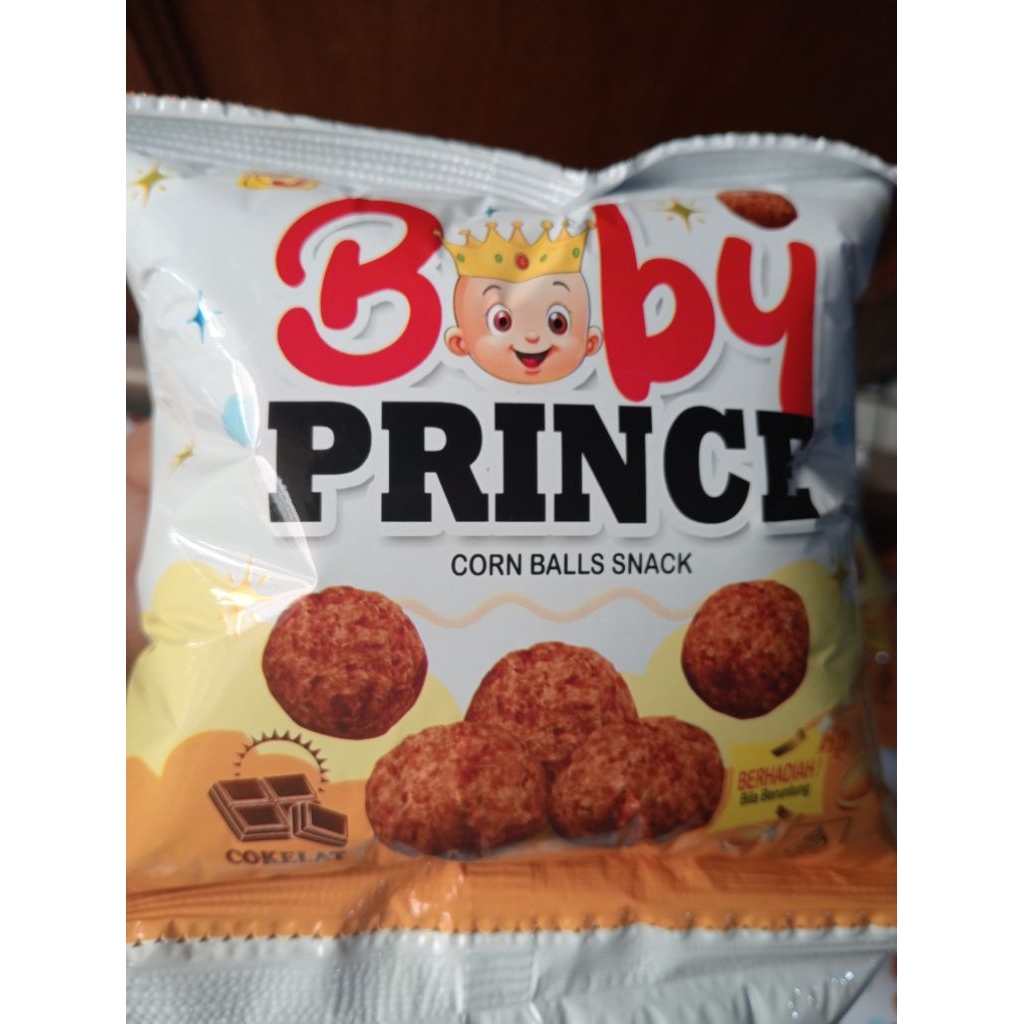 

baby prince Snack berhadiah uang corn balls rasa coklat renceng isi 10 pcs