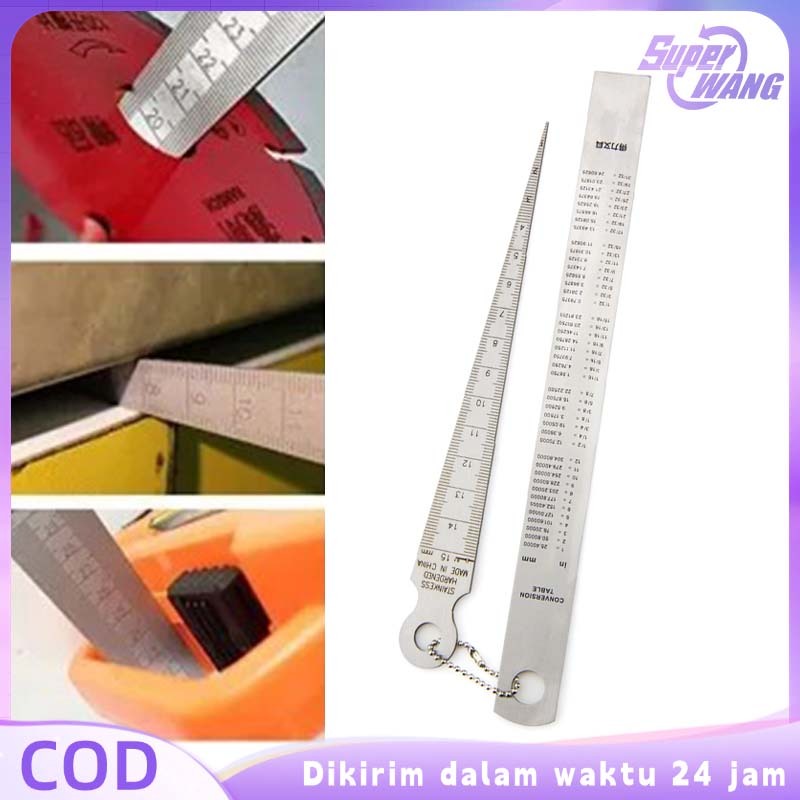 

2pcs/Set Silinder Bore Gauge 1-15mm Taper Gauge Stainless Pengukur Lubang Ruler Dengan Penguasa Baja 150mm