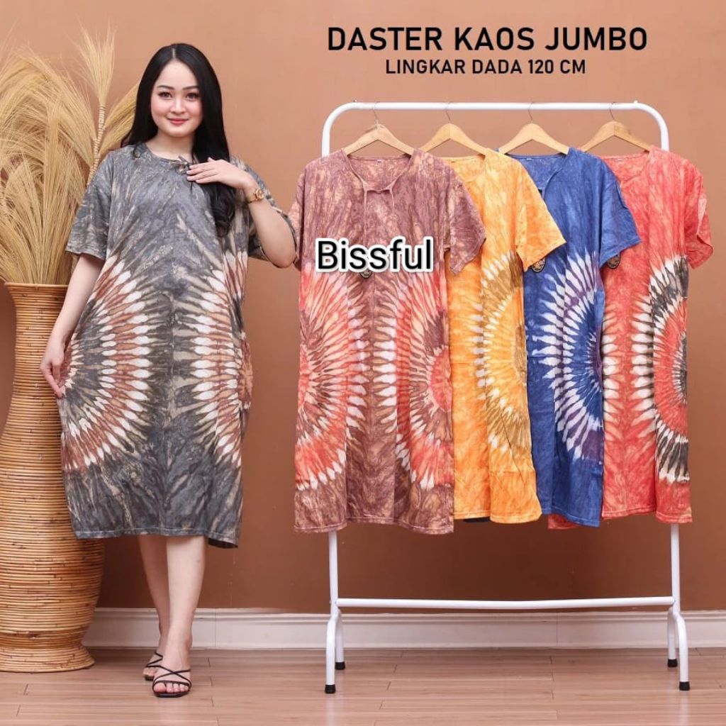 Daster Kaos Paket 5 Pcs 100ribu - Daster Abstrak Wanita Jumbo Kekinian