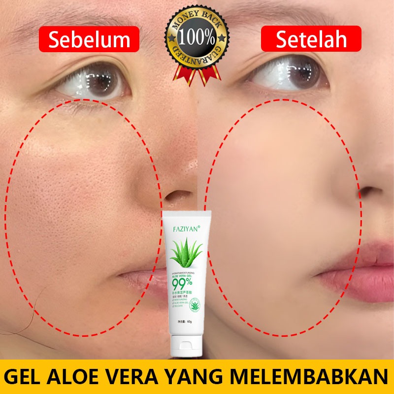 Aloe Vera Gel Pelembab Gel Lidah Buaya Hydrating Moisturizing Aloe Vera Cream Repair Skin Bekas Jera