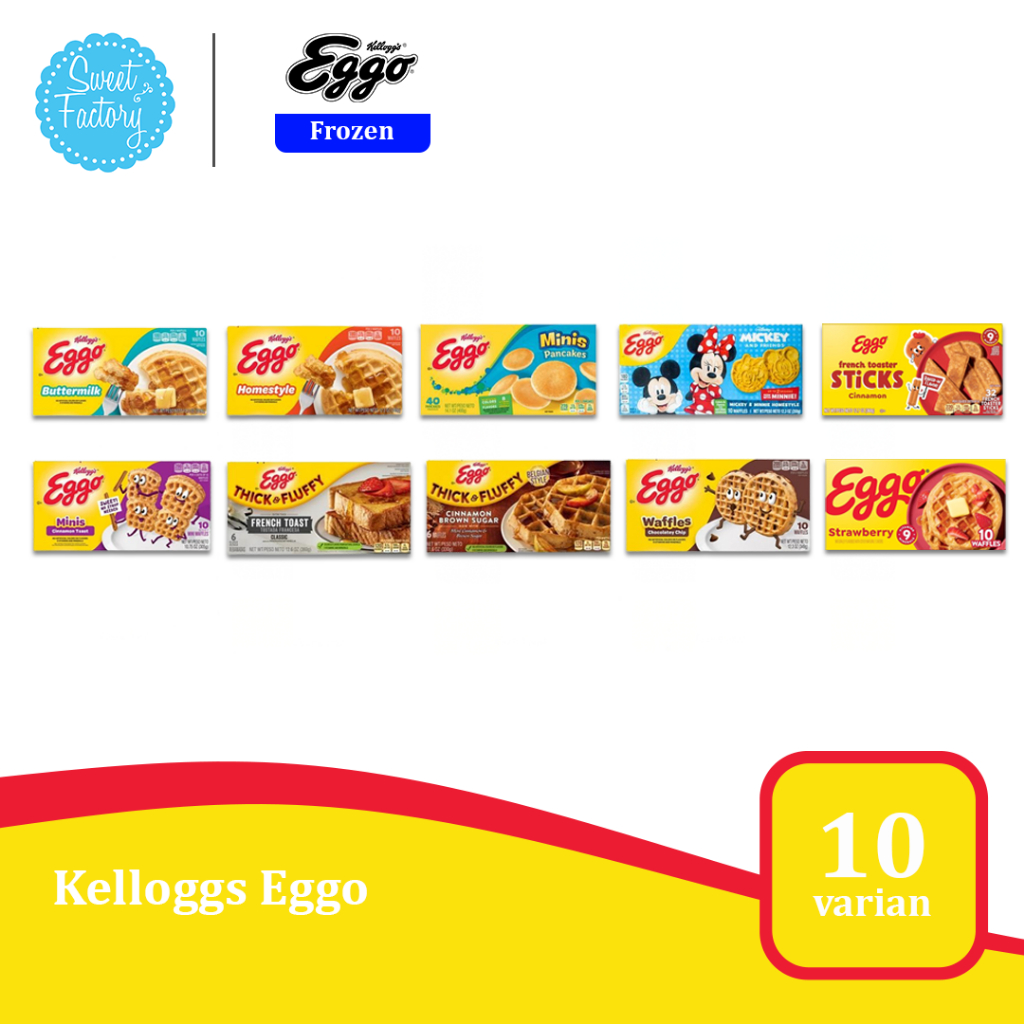 

Kellogg's Eggo Waffle Frozen - 10 Varian Rasa (Import USA) | Waffle Beku Siap Saji