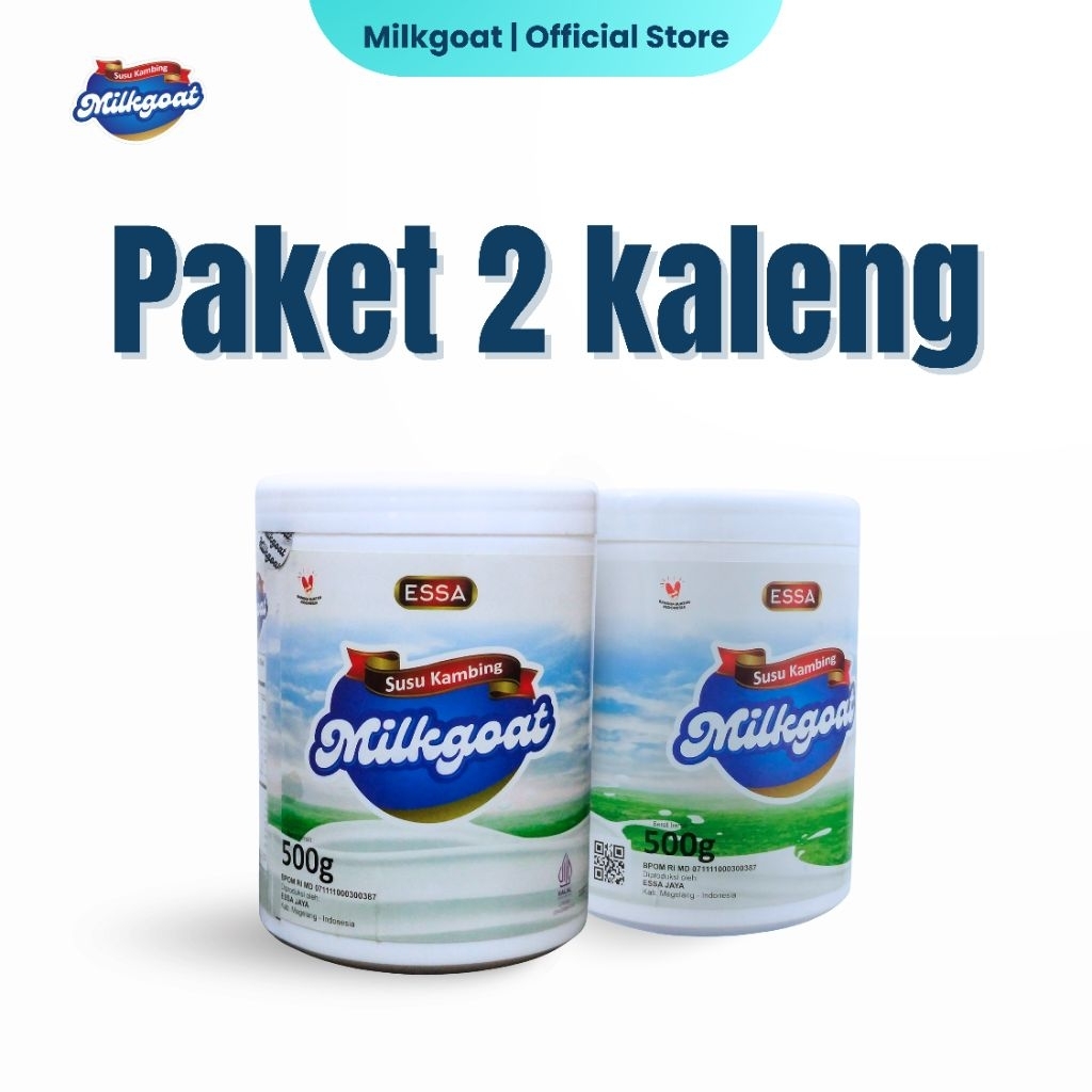 

paket 2 kaleng | Milkgoat Susu Kambing Etawa Original 500g – tinggi kalsium & aman untuk lambung