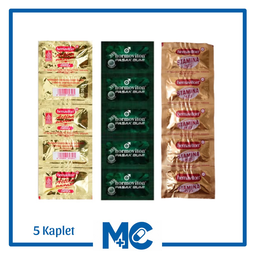 Hemaviton Action Imunup, Hemaviton Stamina Plus, Neo Hormoviton Pasak Bumi isi 5 Kapsul - Menjaga Da