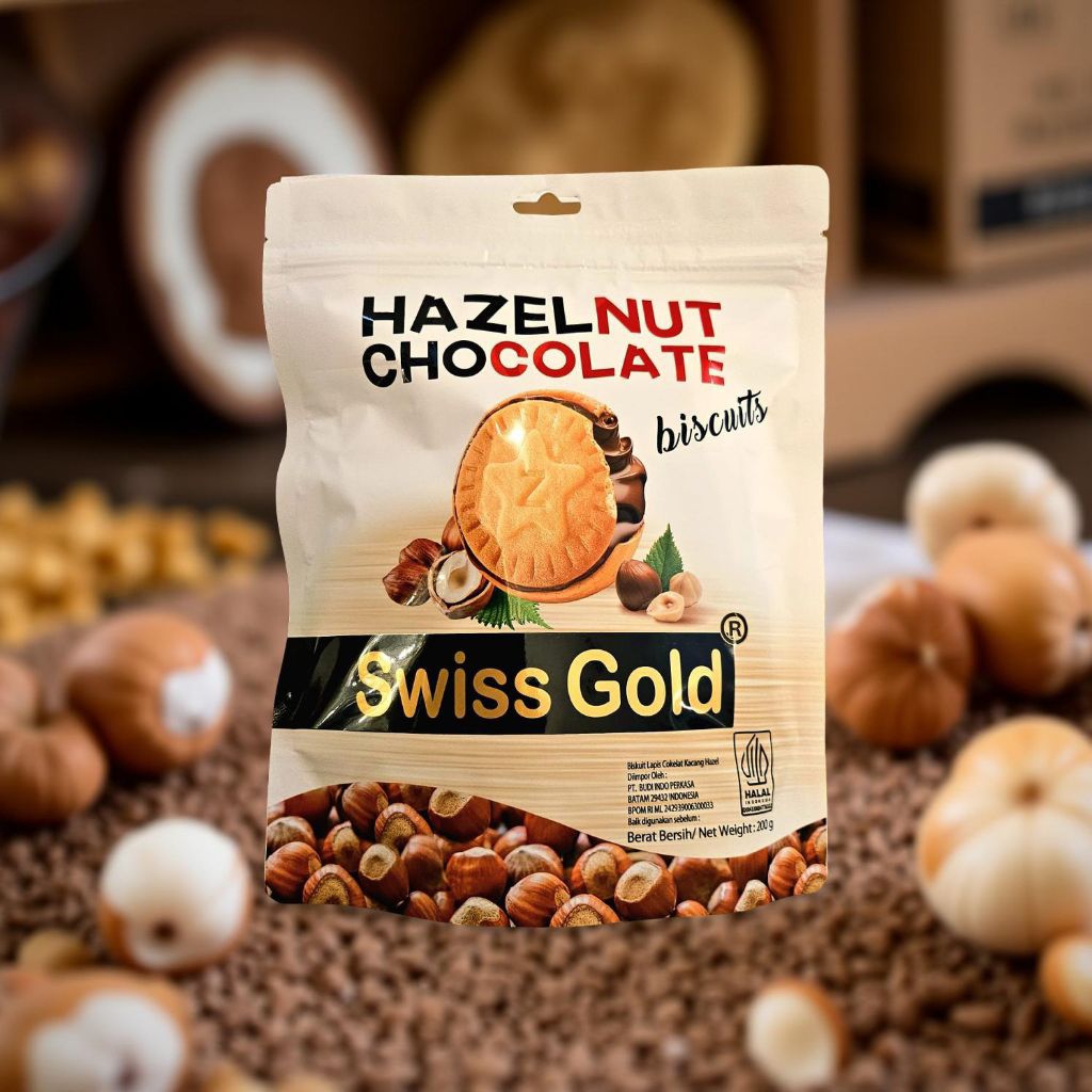 

Hazelnut Chocolate Biscuits Swiss Gold 200 gr
