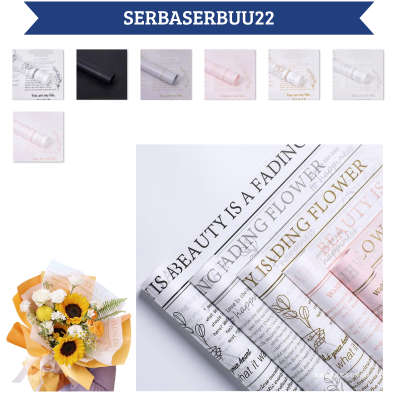 

Kertas Buket Bunga Motif Koran News Paper Color Flower Wrapping Pearl Pear Paper Sydney Cellophane KB095 SS22