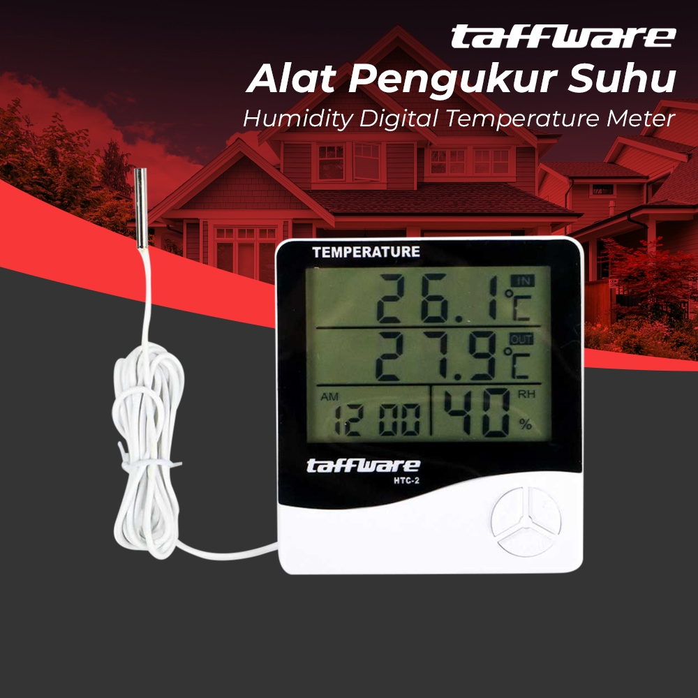 Digital Thermometer Humidity Meter with Probe Digital Clock Hygrometer