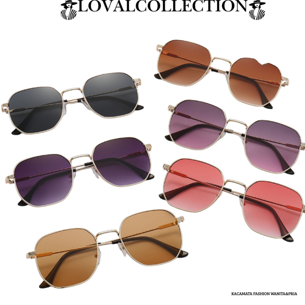 LC KACAMATA FASHION WANITA&PRIA KM175 KACAMATA HITAM SUNGLASS IMPORT