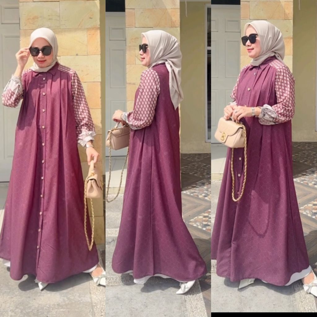 GAMIS PENGAJIAN-OOTD PENGAJIAN-DIMARA DRESS-GAMIS SILKY GAMIS KONDANGAN-QUEEN JAMEELA