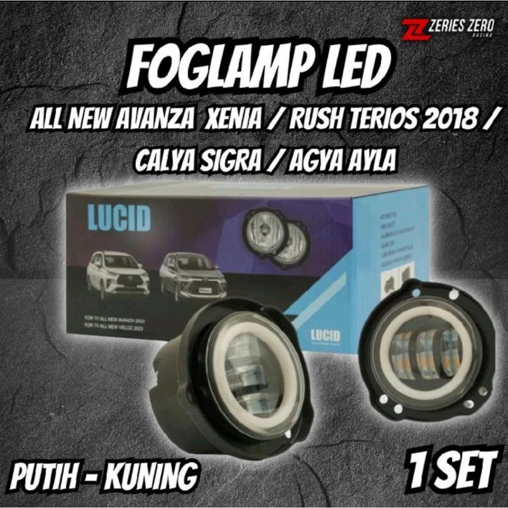Lampu Foglamp LED Daymaker Lampu Kabut 4 Inch 3 Lensa Full Ring All New Avanza Xenia Calya Sigra Rus
