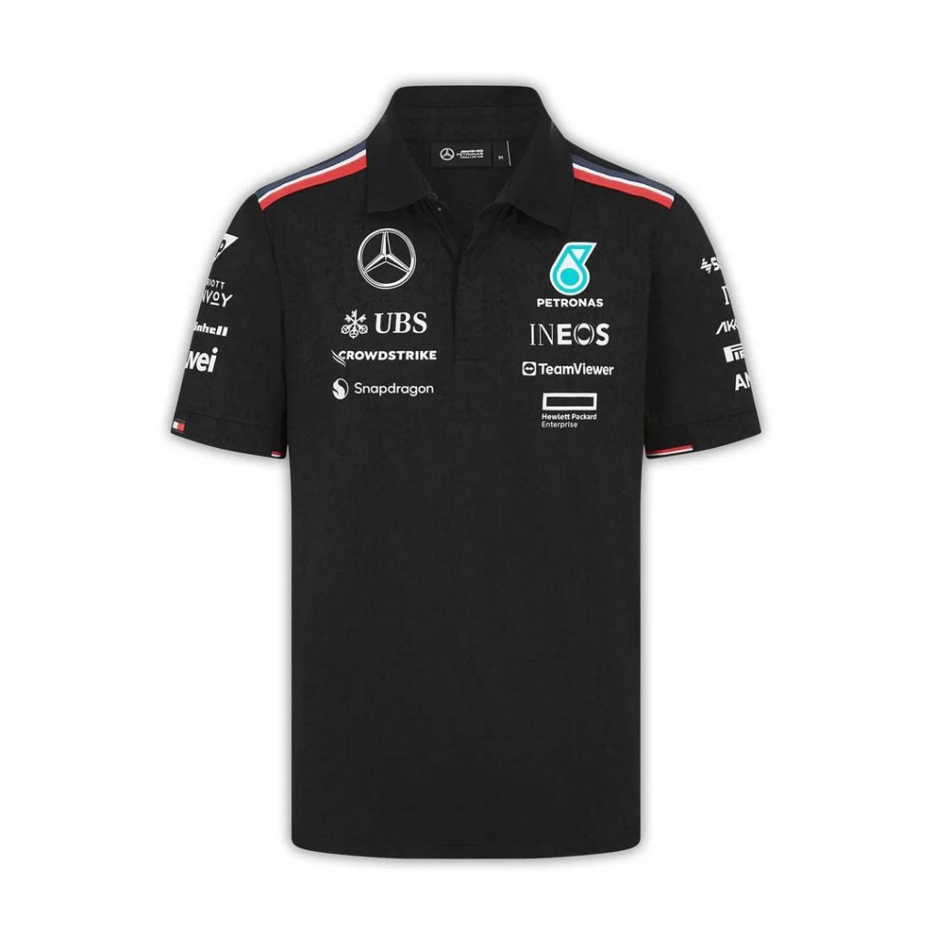 SALE Mercedes AMG F1 Formula 1 Team Original Baju Kaos Polo Pria Hitam Tommy Hilfiger