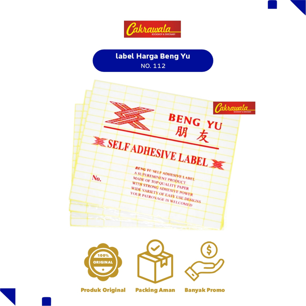 

Label Stiker BENG YU No.112 – 240 pcs (8×20 mm) | Label Alamat, Undangan, Produk Usaha