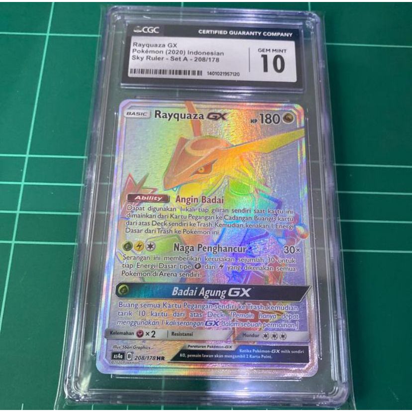 Kartu Pokemon TCG ID Indonesia SM AS4a Rayquaza GX HR CGC 10 PSA