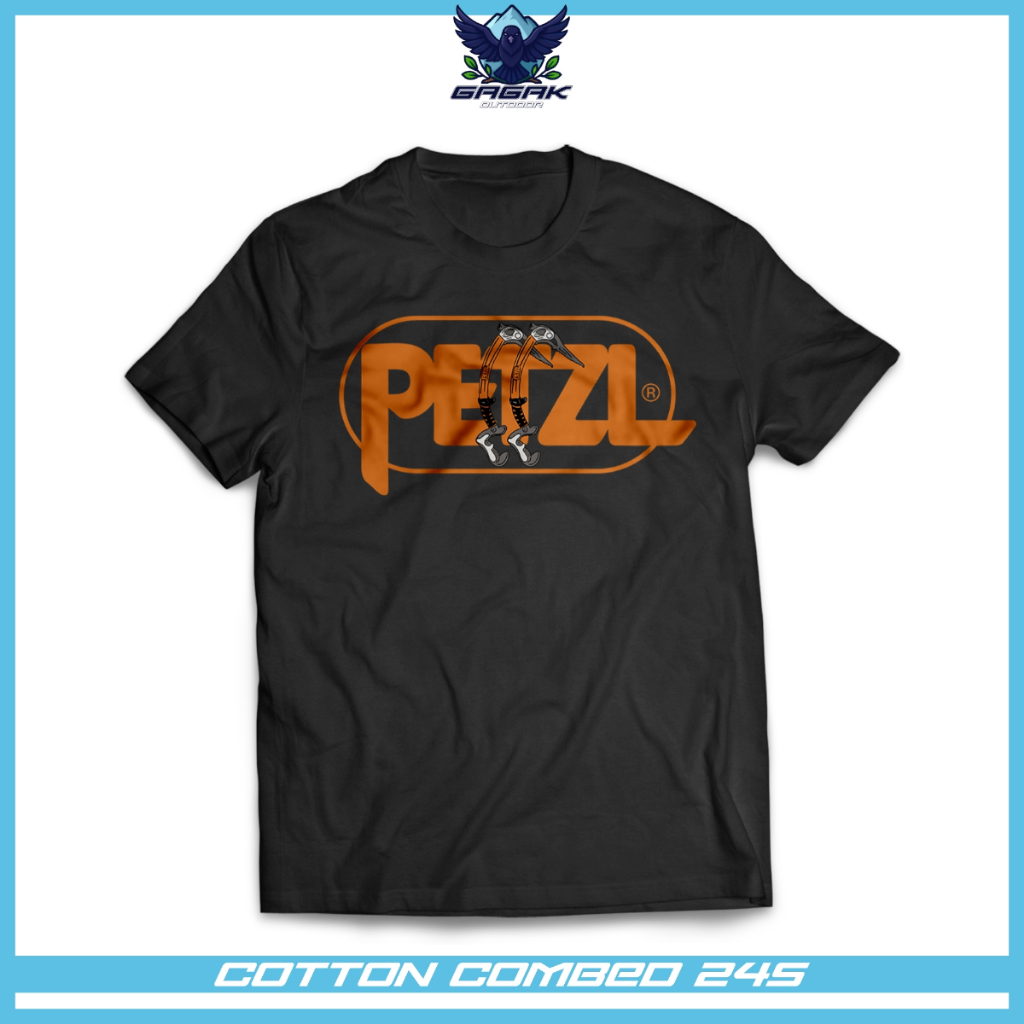 gagak outdoor baju kaos Petzl Oren - Cotton Combed 24s Unisex pria dan wanita
