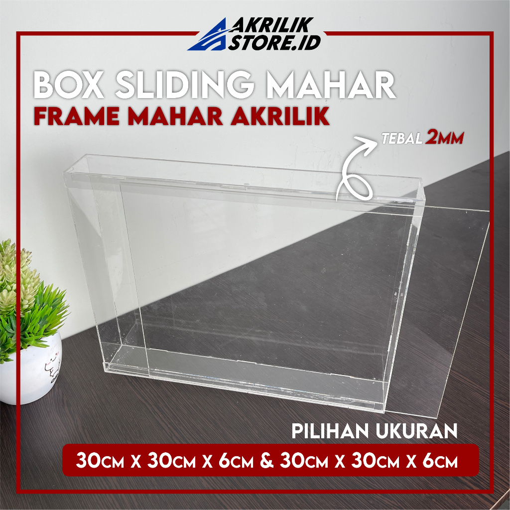 Frame Mahar Akrilik - Box Mahar Akrilik Sliding - Kotak Mahar Akrilik Ukuran 30x30x6 & 30x40x6