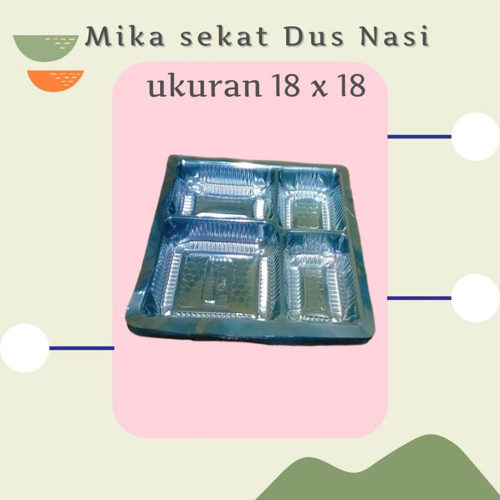 mika sekat dus nasi, mika sekat bahan plastik, mika sekat snack, mika sekat kue