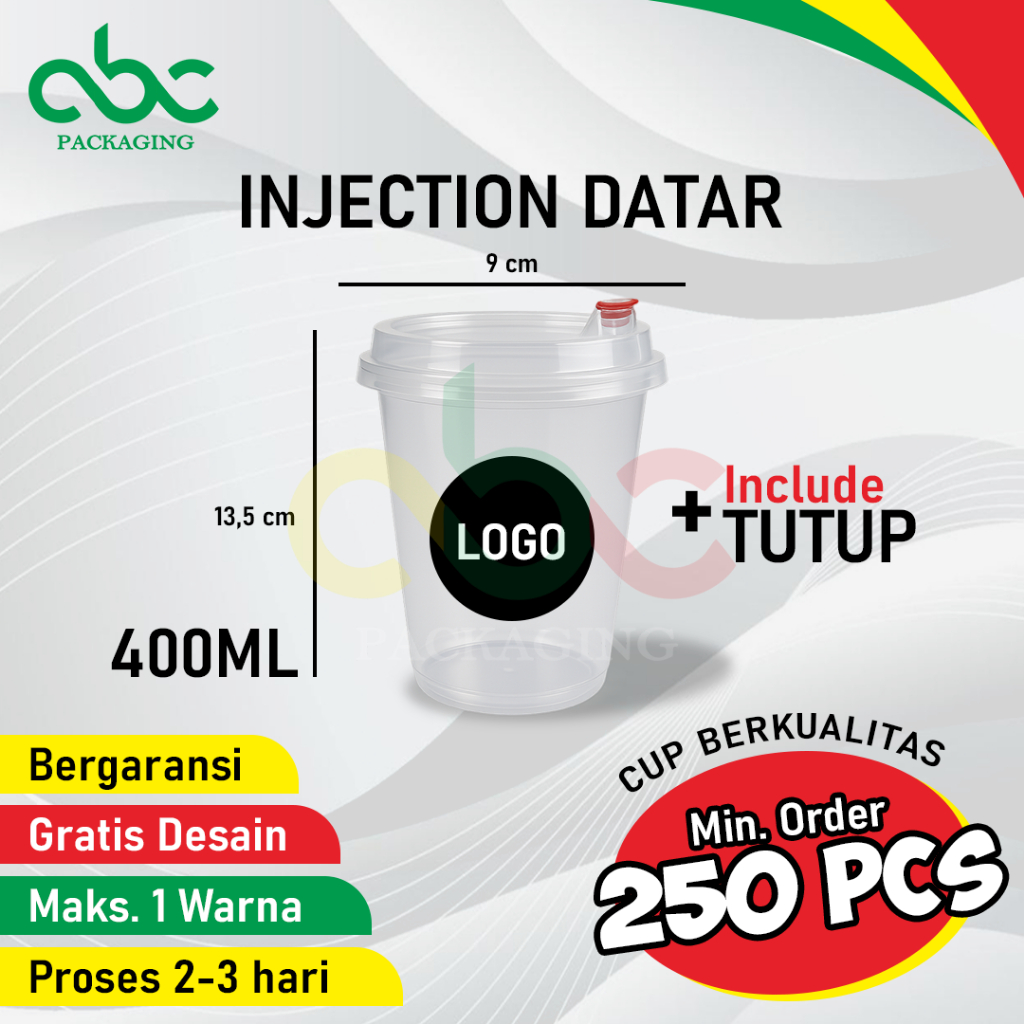 Sablon Cup Thinwall Cup Injection PP | PP Cup Injection | Gelas Plastik Tebal | 400ml | 500ml - Pcs