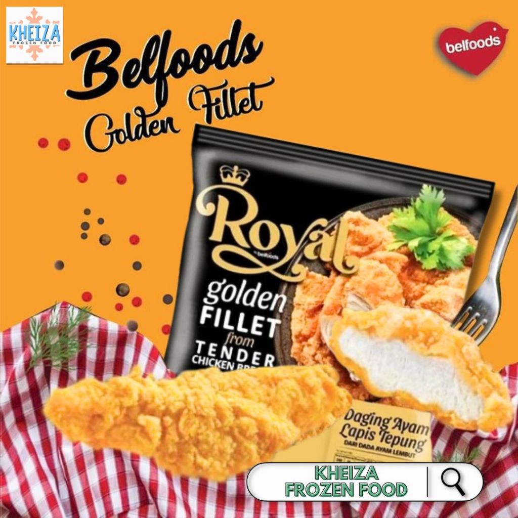

ROYAL BELFOODS Golden Chicken Fillet Premium 250gram Ayam Krispi Tepung Tanpa Tulang - Kheiza Frozen
