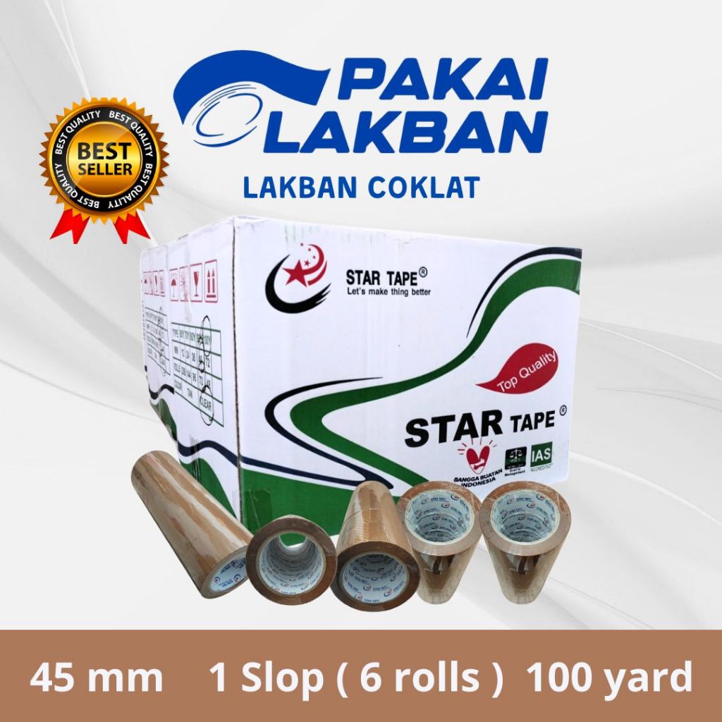 

PAKAILAKBAN Lakban Coklat 45 MM x 100 Yard 1 Selop ISI 6 Rolls (6 Pcs) Berkualitas tidak mudah putus