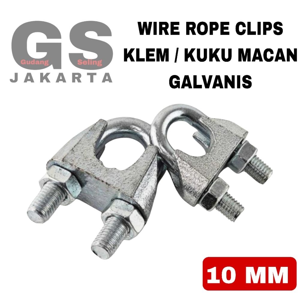klem seling 10mm / kuku macan 10mm / wire rope claim 10mm
