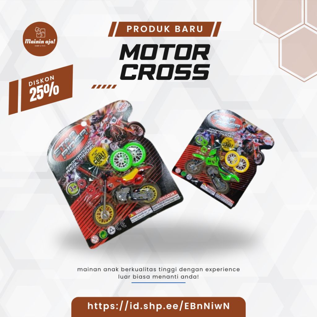 MAINAN ANAK MOTOR CROSS MOTOR TRAIL MINI DIECAST MINIATUR KOLEKSI ANAK DAN REMAJA