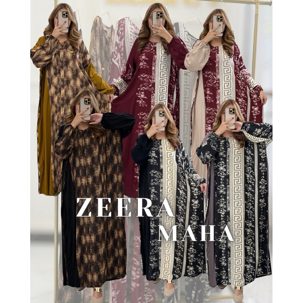 Daster Arab Zeera MAHA KAFTAN MOTIF Gamis Maxi Premium By zeera Ori