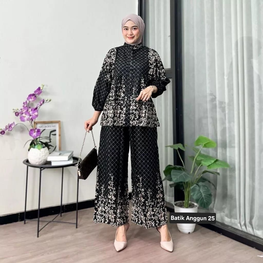 Batik Anggun_25 - Setelan Rayon Wanita Adem Nyaman Mewah Ilegan Jumbo Virall Kekinian // Kinan Amena