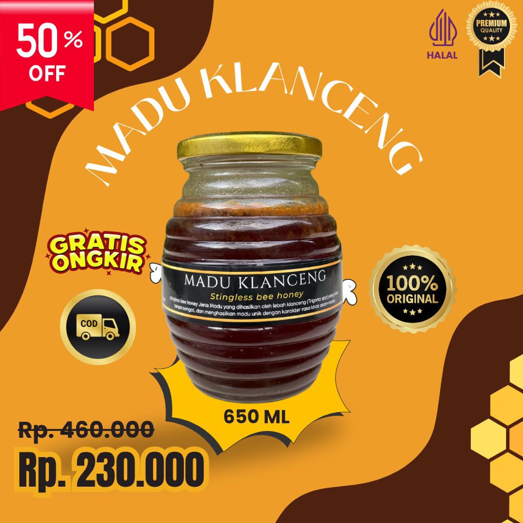 

DGL Madu Klanceng Premium 100% Murni Tanpa Campuran Untuk Meningkatkan Kesehatan II 650 ml