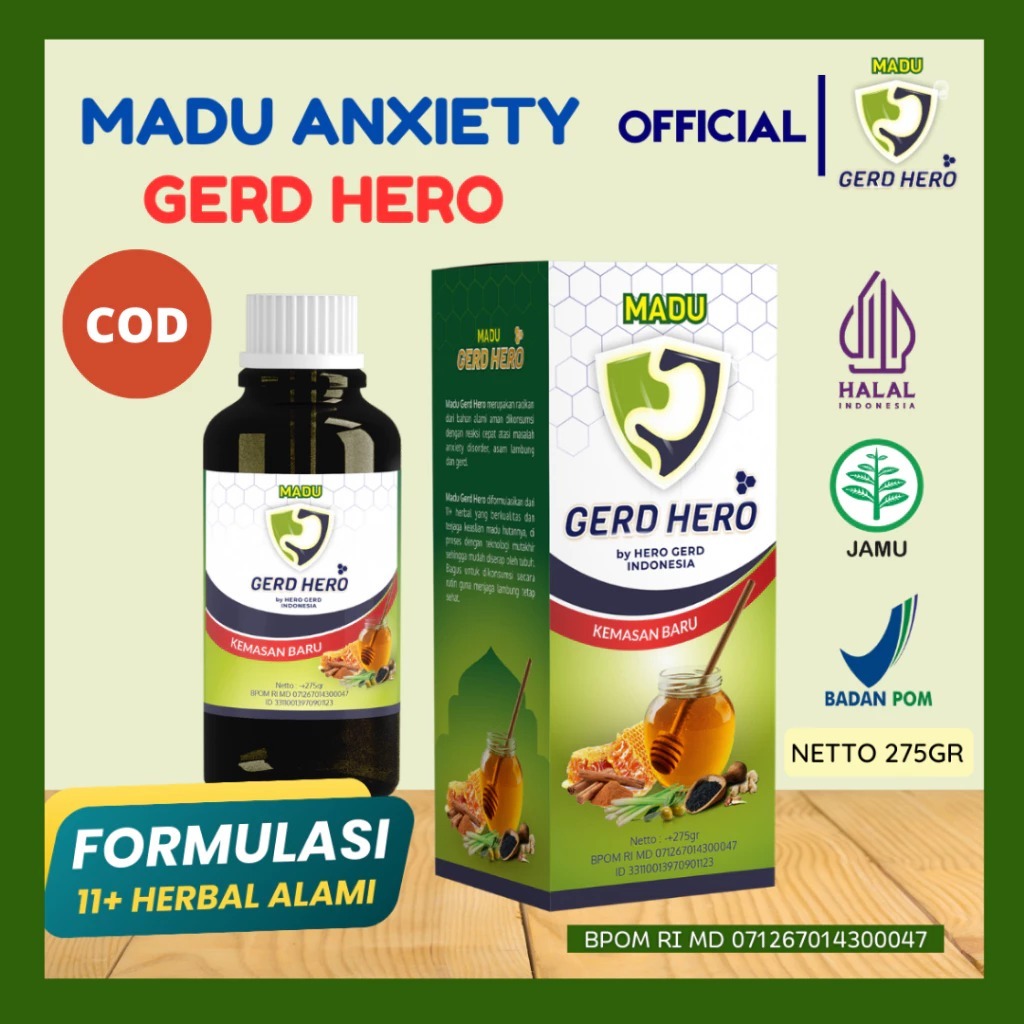 

Madu GERD HERO Obat Herbal Asam Lambung Geerd Kronis Ulu Hati Liver