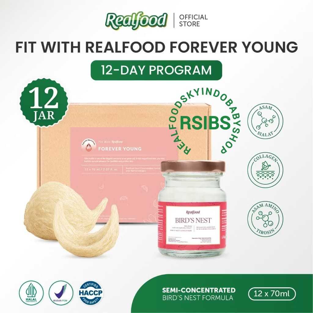

Realfood Forever Young 12 Jar ( Minuman Sarang Burung Walet ) Bersertifikat Bpom Halal
