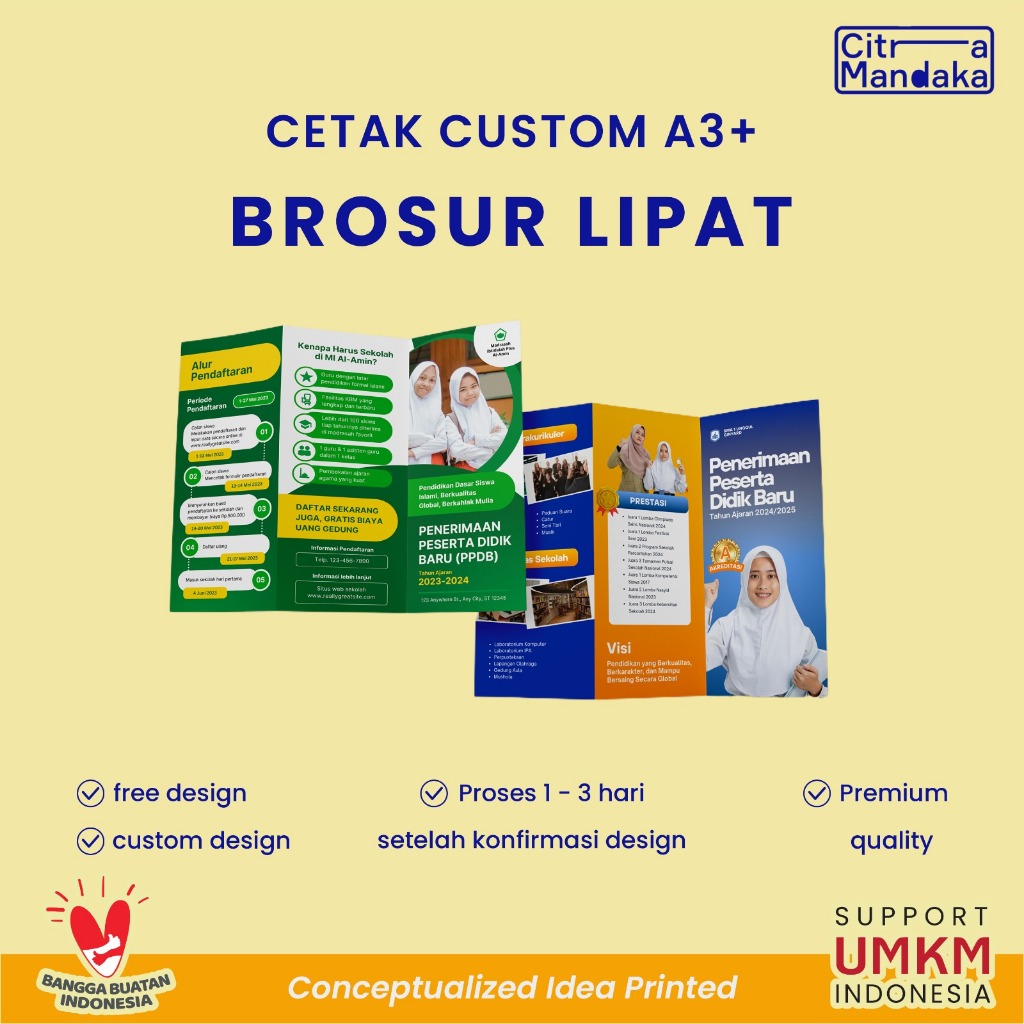 

Cetak Brosur Lipat Art Paper Promosi Print Leaflet HVS A3