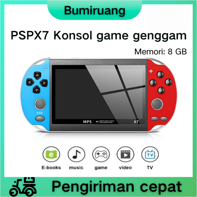 Clevates - BUMIRUANG PSP X7/X7 Plus/X7M 4.3 Inci Layar Besar Dual Joystick Retro Game Arcade