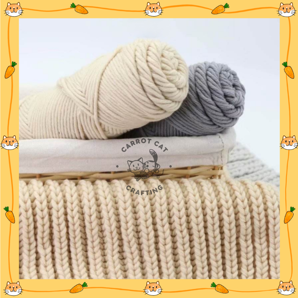 Lilystore- Benang Rajut Katun Sutra Susu 8Ply Besar / Katun Susu Import Big 8Ply (100Gram)