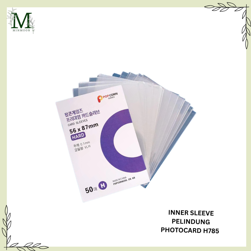 

MINMOON - INNER SLEEVE PELINDUNG PHOTOCARD H785 PHOTOCARD PREMIUM HARD TYPE ISI 50 LEMBAR