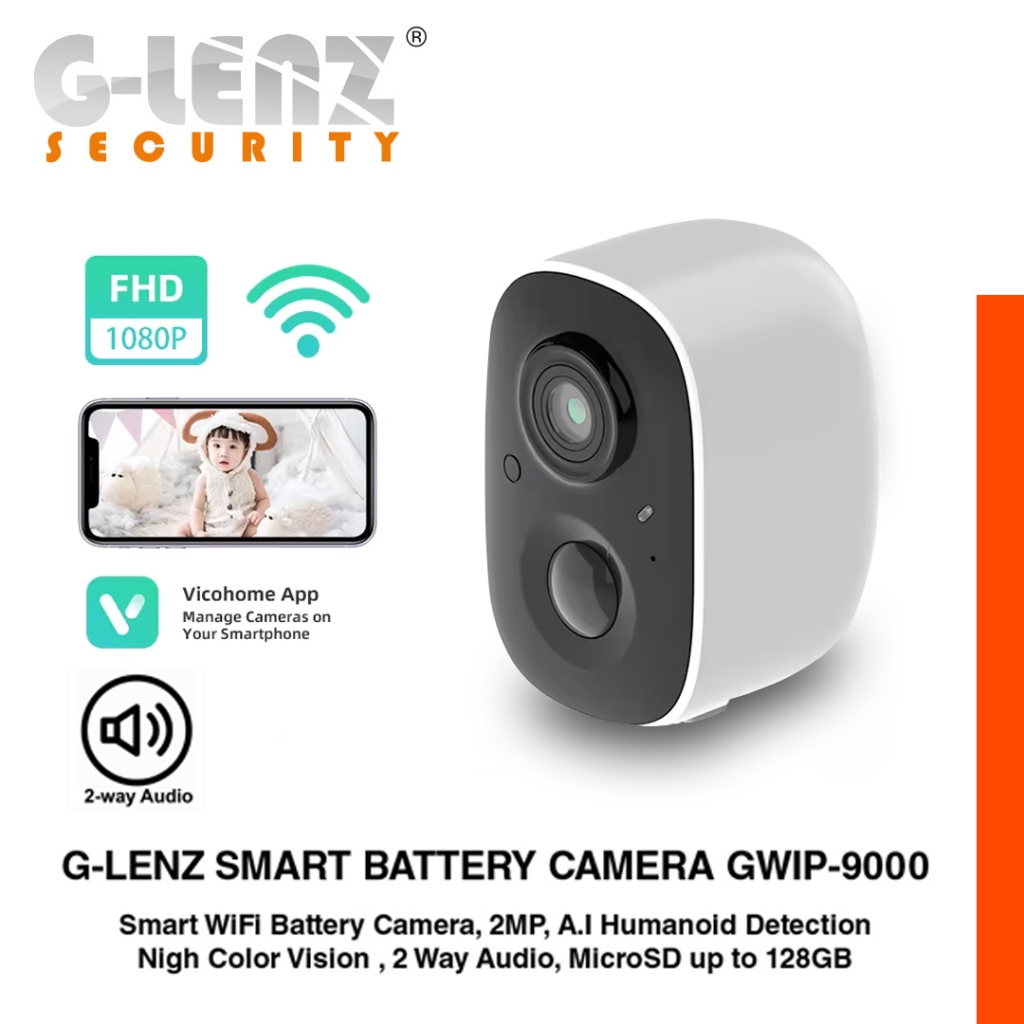 Homeyvibes Glenz Cctv Wifi Baterai 2Mp - Cctv Outdoor - Gwip 9