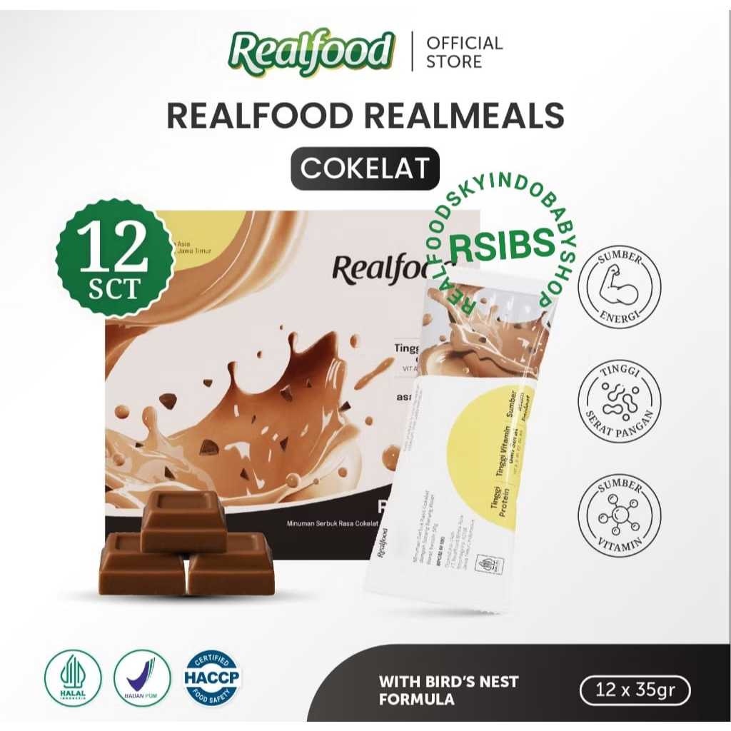 

Realfood Sporte Realmeals Rasa Cokelat 12 Sachet ( Minuman Sereal Kandungan Sarang Burung Walet ) Bersertifikat Bpom Halal