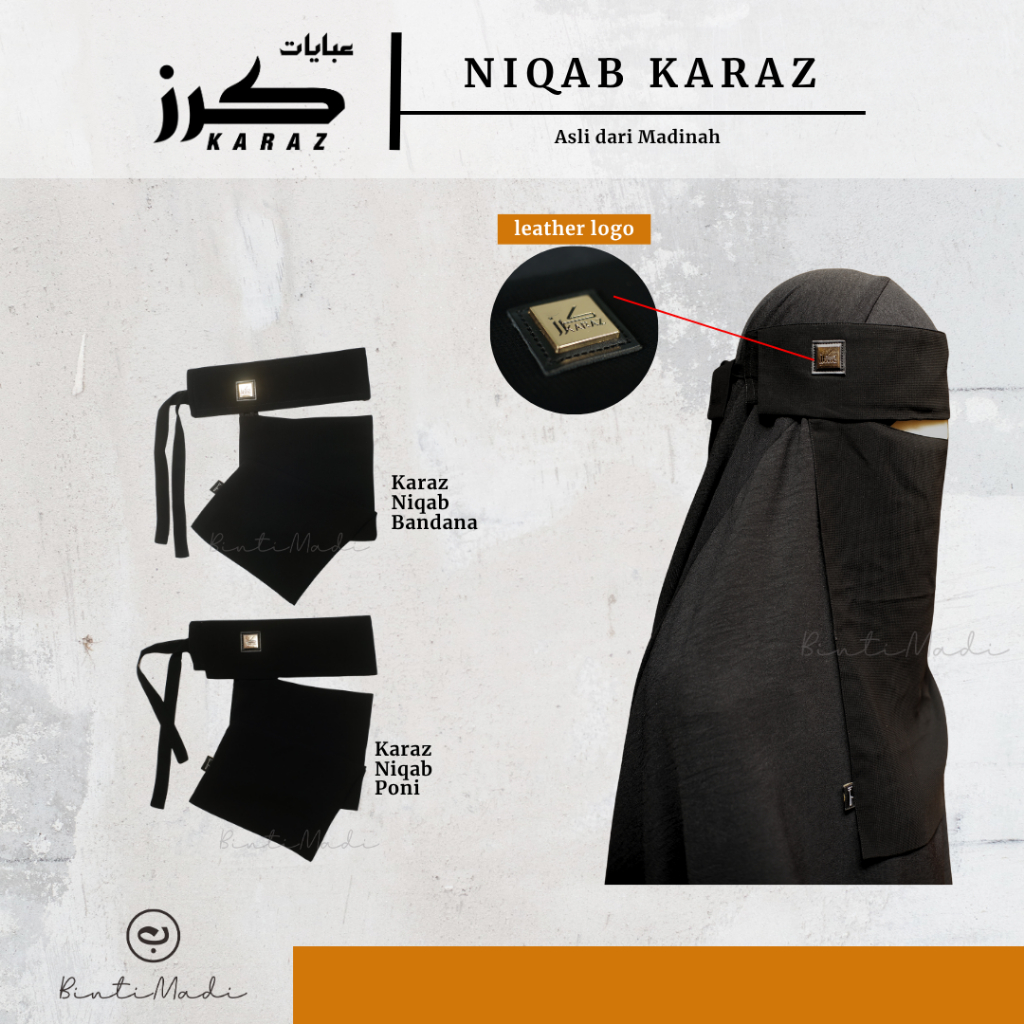 Cadar Niqob Karaz Original Saudi Madinah || Poni || Tanpa Poni