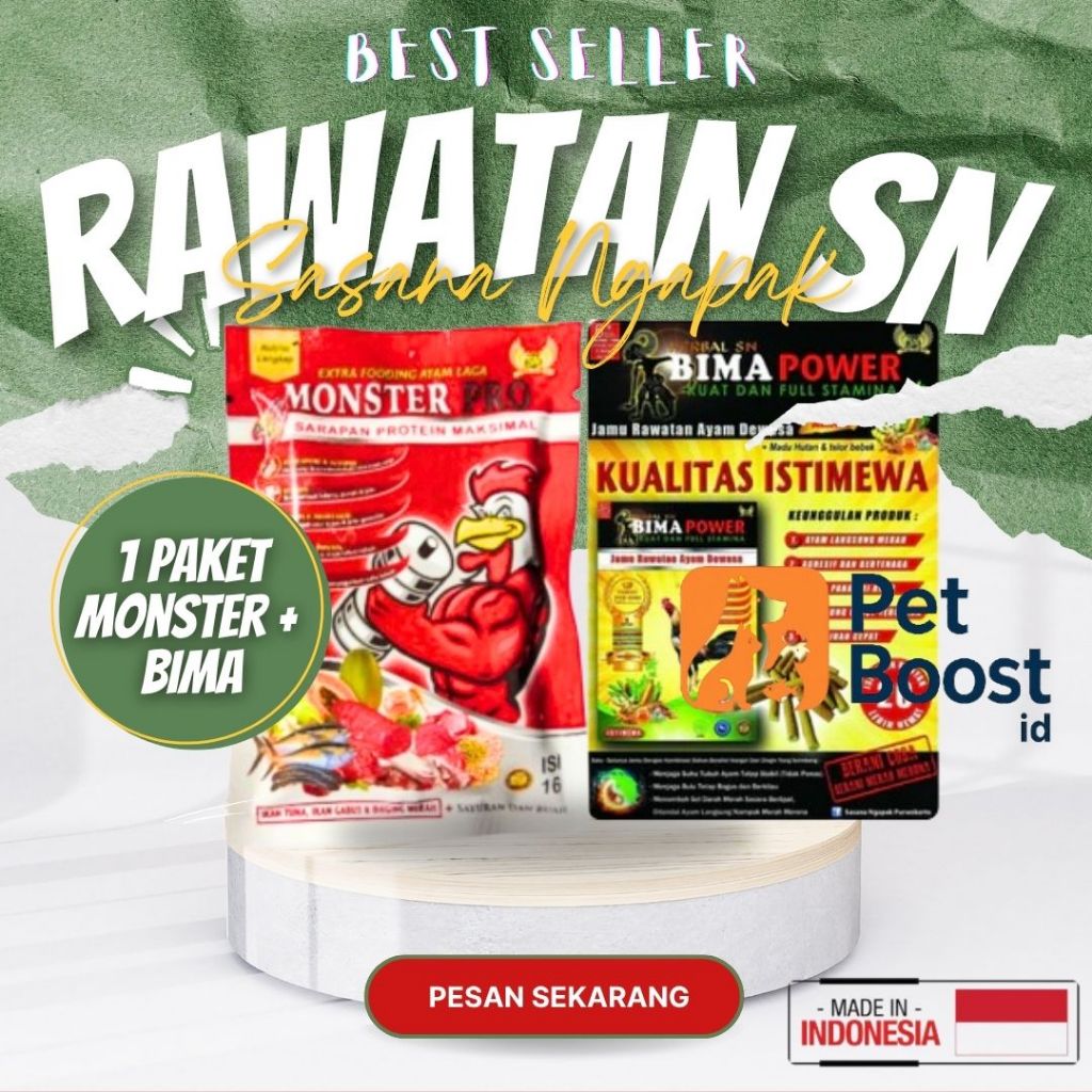 PAKET RAWATAN SN 1 SET MONSTER PRO + BIMA POWER SASANA NGAPAK RAWATAN AYAM SIAPAN SN