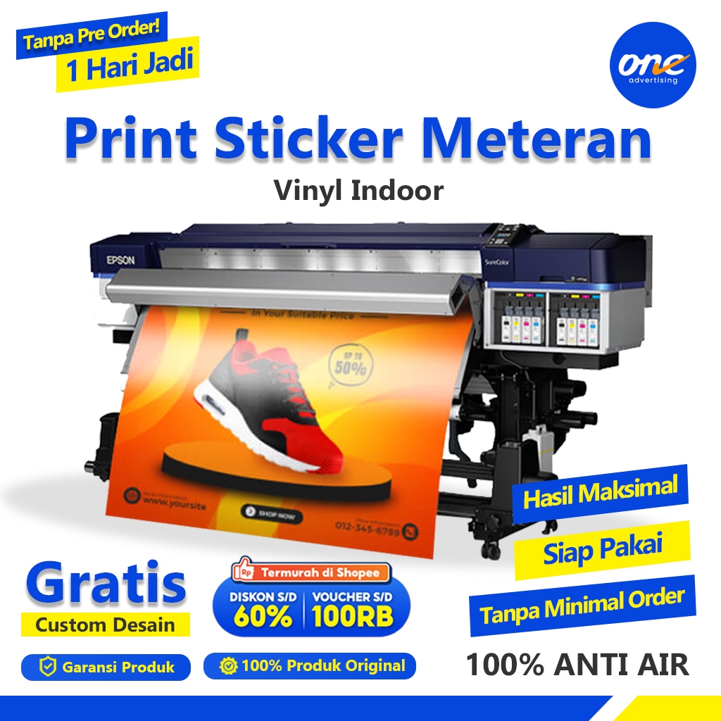 

Stiker Meteran Anti Luntur Custom Design Stiker Vinyl Indoor