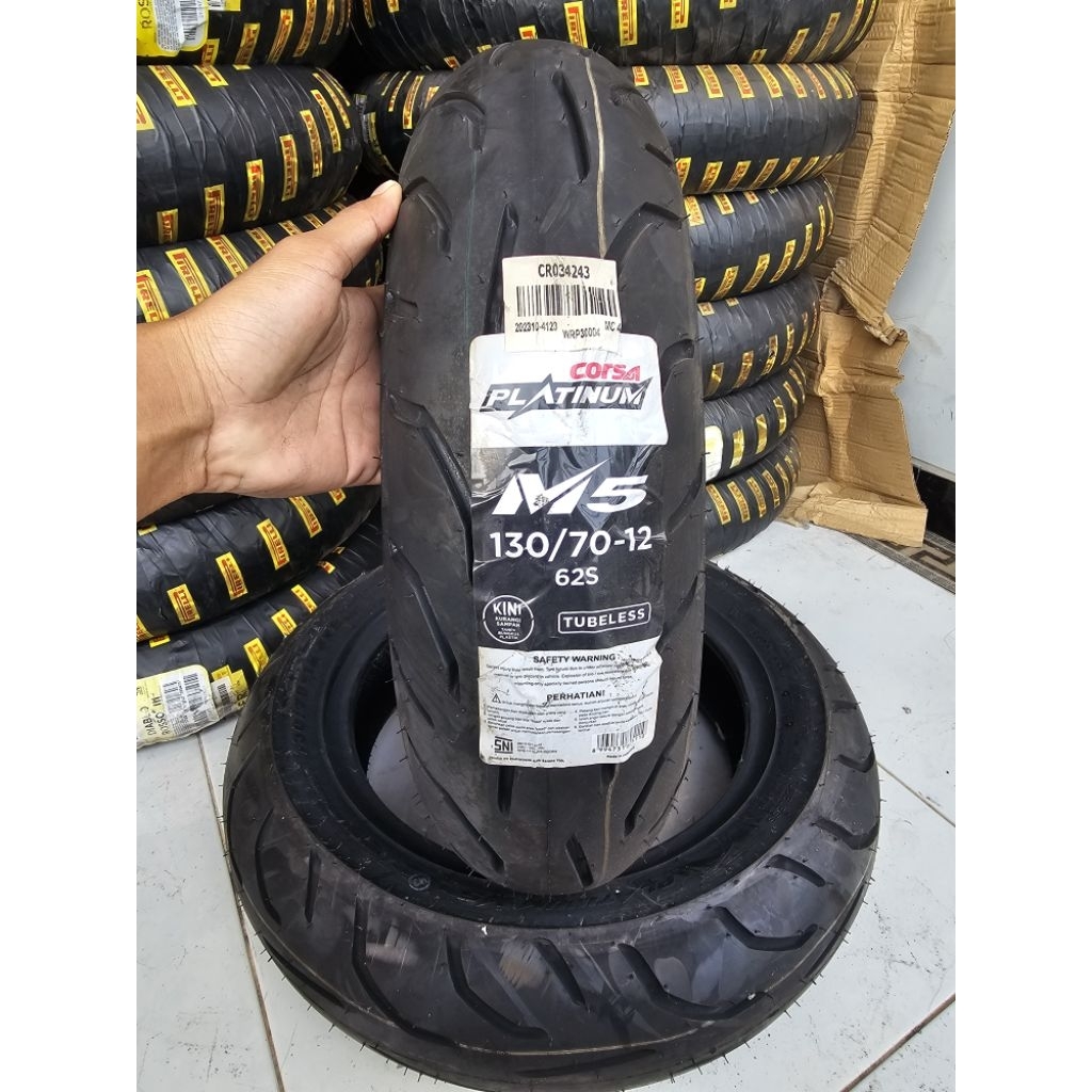 ban CORSA 130/70-12 TUBELESS 130/70 R 12 M5 baru produksi tahun muda 2023/24 random