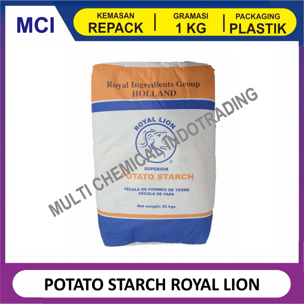 

ROYAL LION INGREDIENTS POTATO STARCH - REPACK 1 KG / TEPUNG PATI KENTANG ROYAL LION EX. HOLLAND