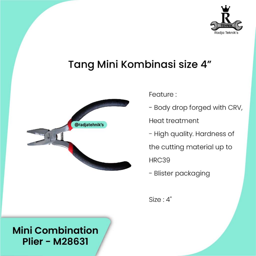 Maxpower Clapping Tools  4" Tang Mini Penjepit Pemotong  Tang Mini Kombinasi  Maxpower