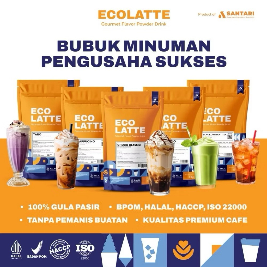 

ECOLATTE BUBUK MINUMAN 1 KG ALL VARIAN MATCHA