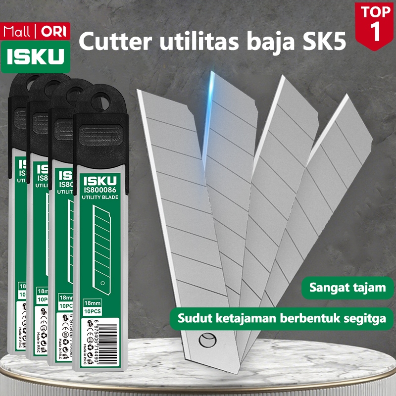 

ISKU Cutter Blade Isi Ulang Cutter SK5 10 pcs perkakas Tajam Dan Anti Karat Isi Ulang Pisau Cutter Ukuran Besar profesional perkakas Pisau utilitas