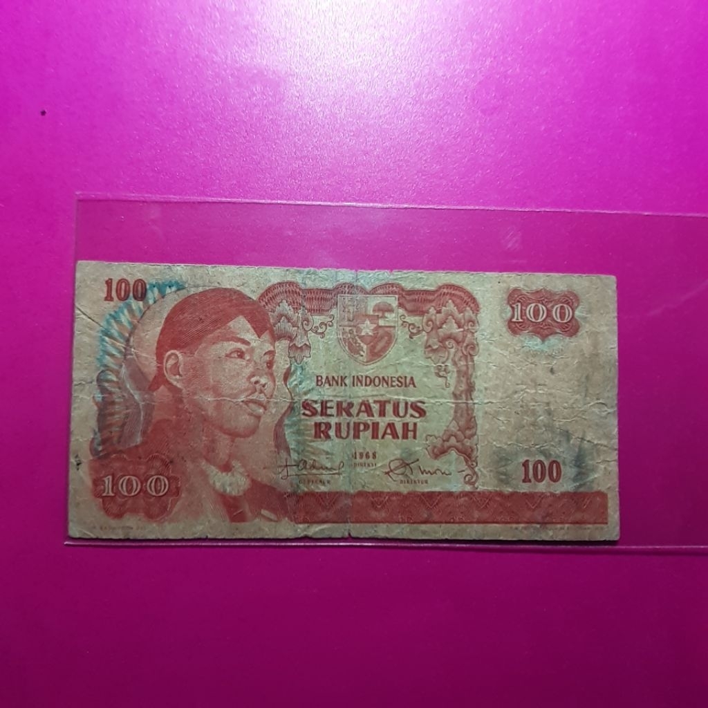 uang kuno 100 rupiah sudirman 1968