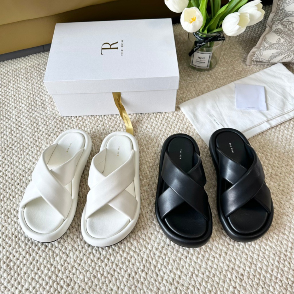 The R*w Minimalist style X Cross-shaped Thick-soled Sandals T36 sepatu wanita Size:35-39