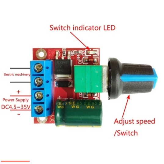 Dimmer DC 5V-35V 5A / Speed Controller DC 5A