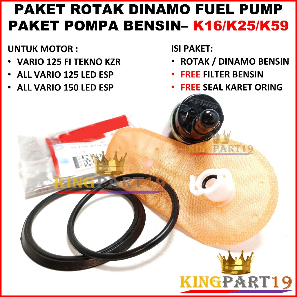 ID PAKET ROTAK DINAMO FUEL PUMP VARIO 125 150 LED ESP VARIO 125 CBS OLD TECHNO SPACY FI ROTAK K59