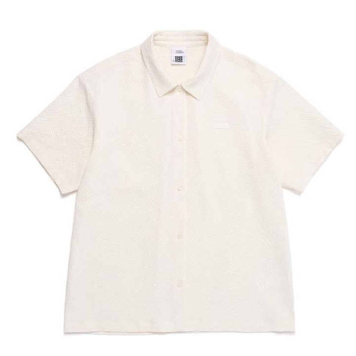 National Geographic Women Seersucker Over-Fit Cover Up Shirt Birch - Kemeja Wanita Birch