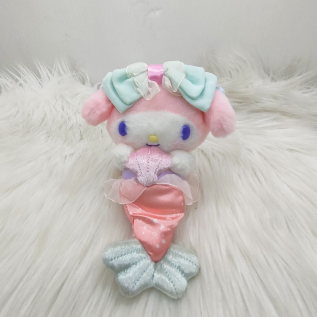 Gantungan Kunci Boneka Plush My Melody Kostum Putri Duyung Ori Ganci Melody Lucu Unik Ori Sanrio